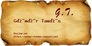 Gömör Tamás névjegykártya